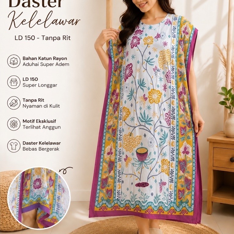 DASTER KELELAWAR IKA YULIANI I DASTER LOWO MOTIF SECRET GARDEN#2 I DASTER LD150cm