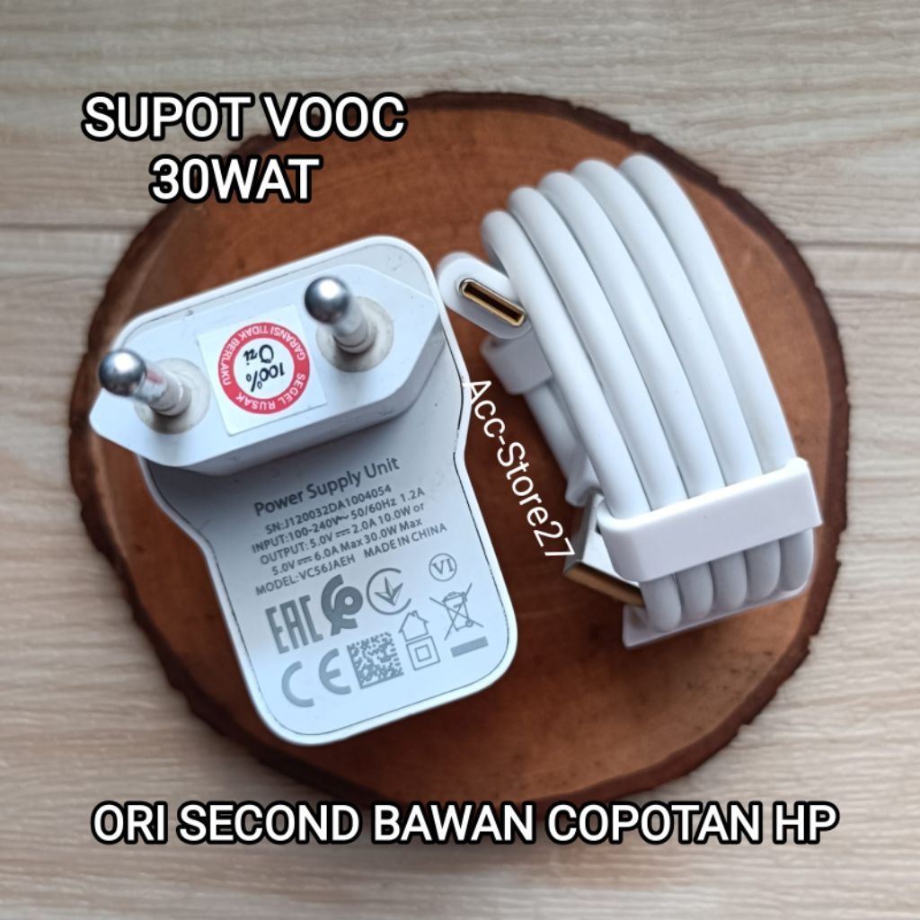 Charger ORI Copotan REALME 30Wat 5/6/7/8/9/9i/10/Narzo X2/X50 SUPORT VOOC Second Bawan Type C
