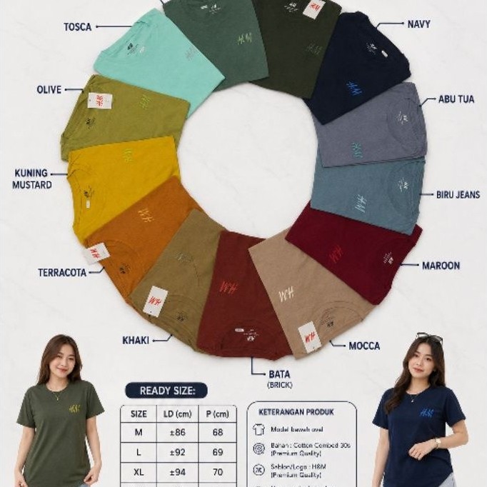 kaos H&m oval dewasa cewe