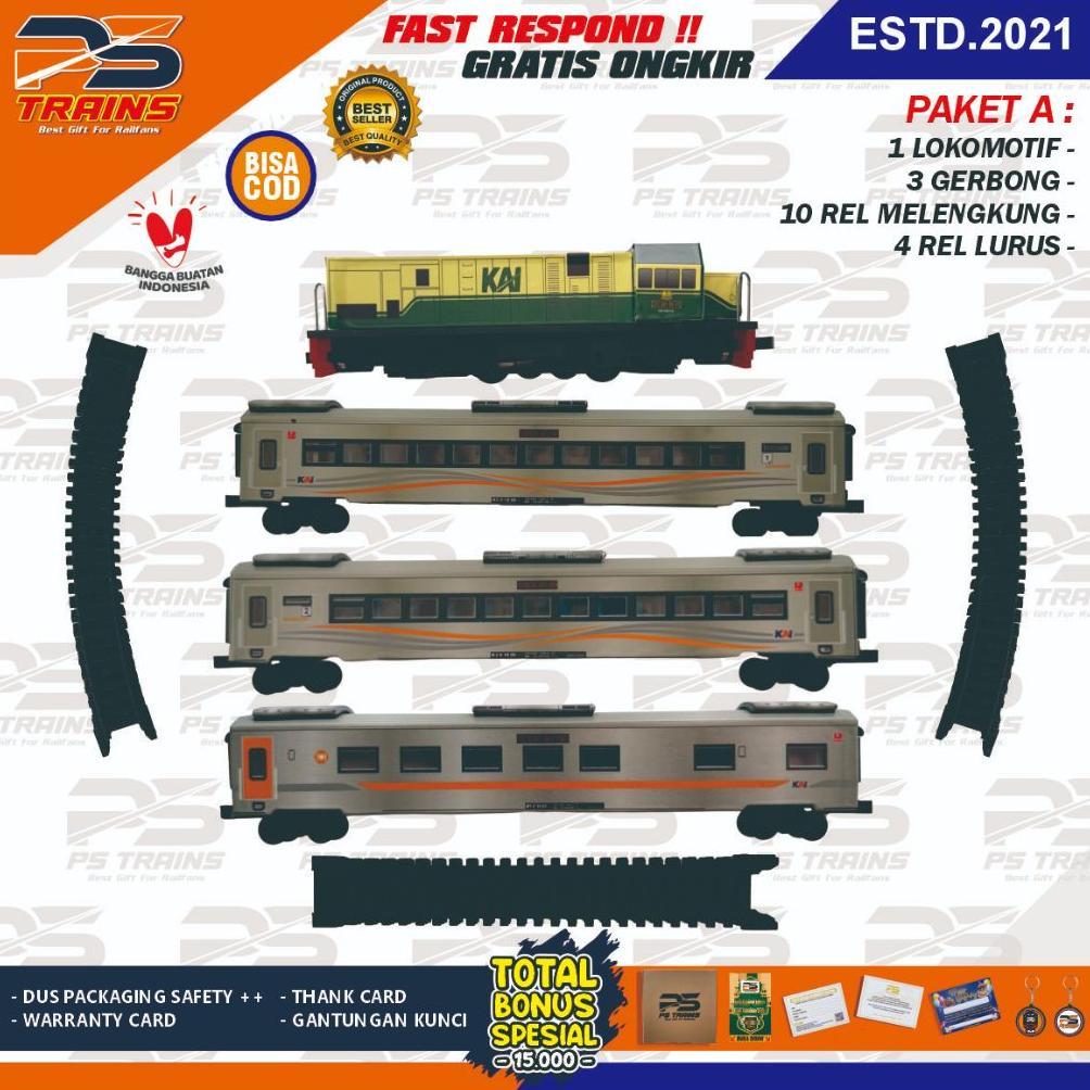 [NEW] [ MESIN EKSLUSIF ] RANGKAIAN MAINAN MINIATUR KERETA API CC201 VINTAGE EKSEKUTIF STAINLESS STEE