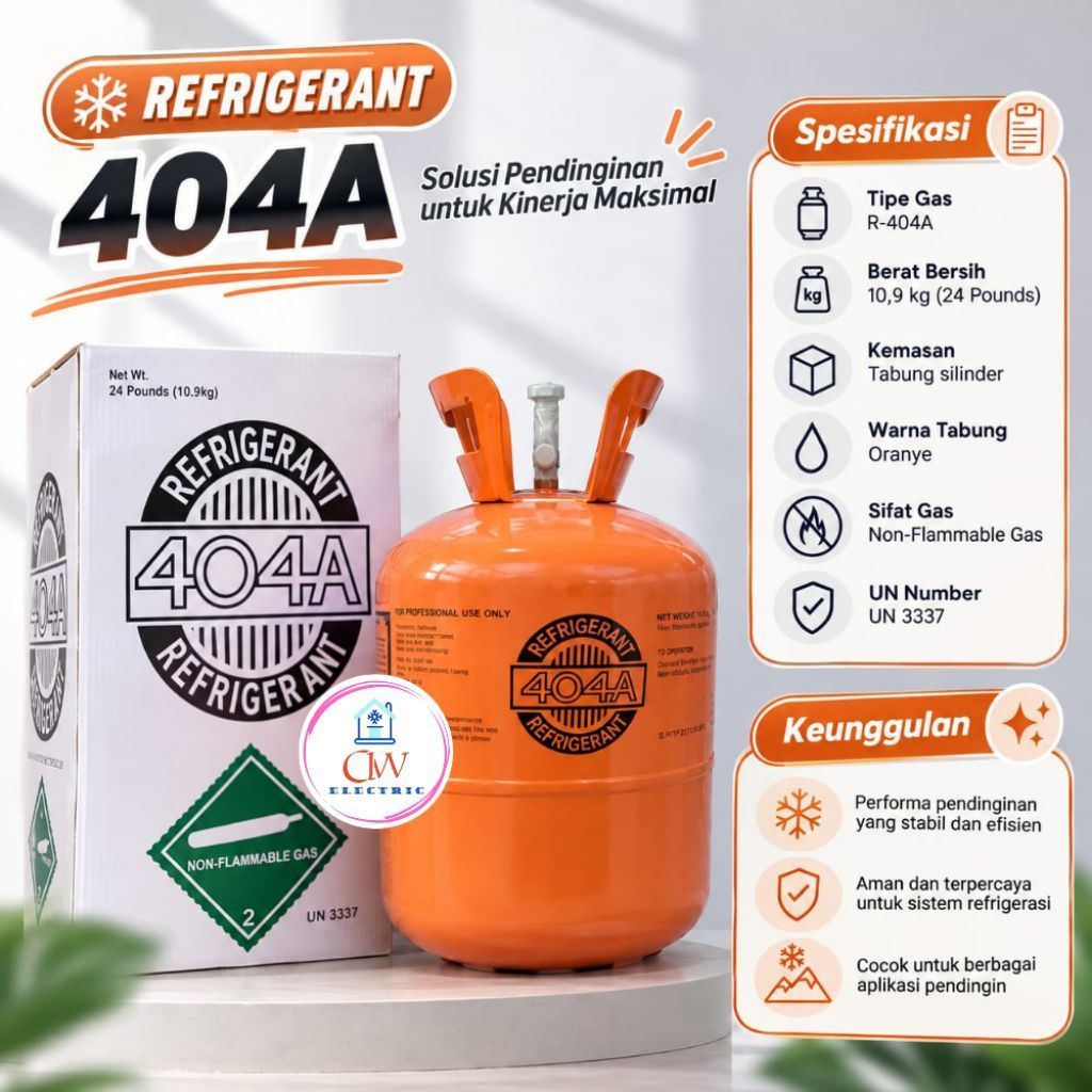 refrigerant R404A/R 404/R404 isi 10,9 kg segel pabrik