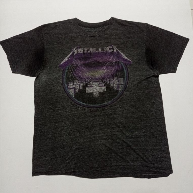 Kaos Band Metallica Masters Of Puppets Official Merchandise Warna Abu Abu Size XL Second Brand Metal
