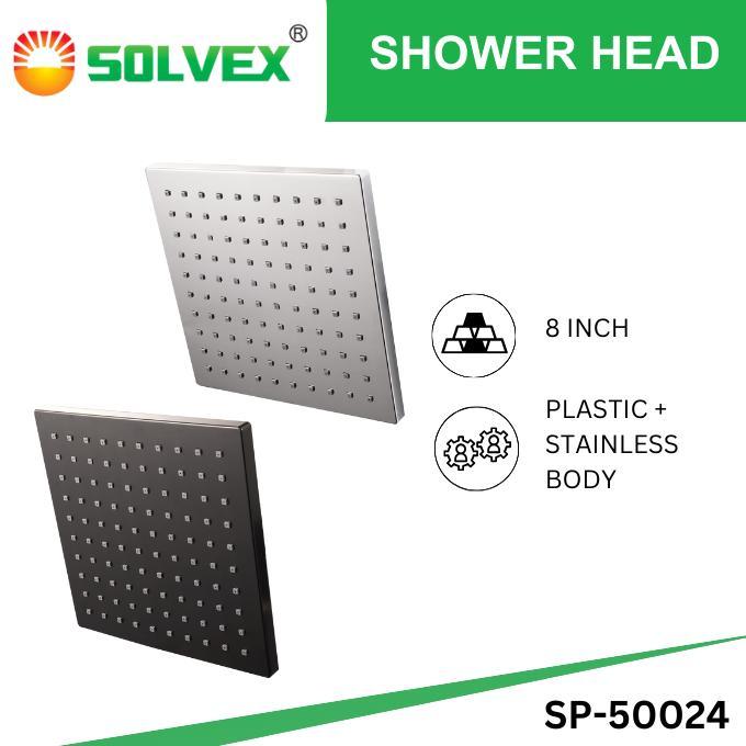 SOLVEX Head Shower Kepala Wall Shower Kotak ABS 8 Inch