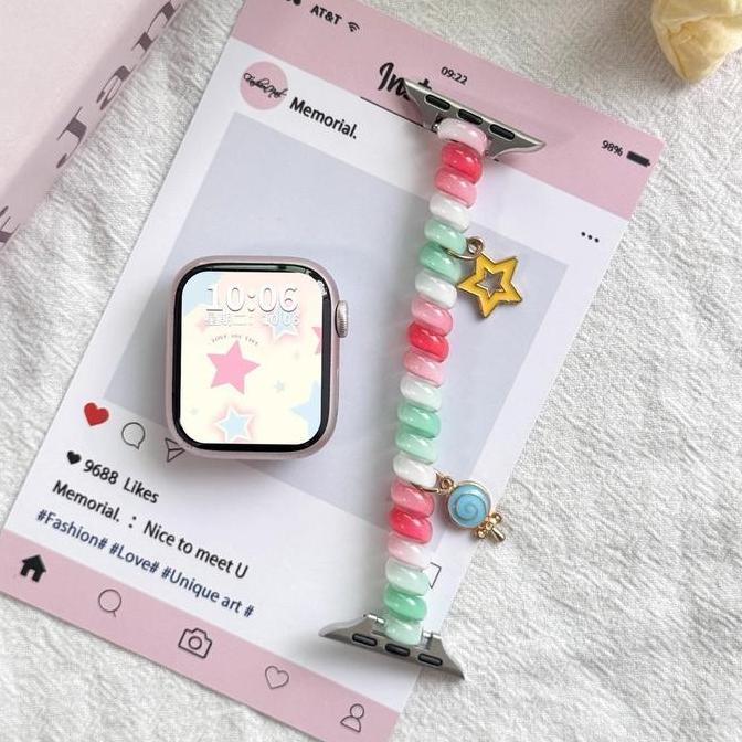 Onik_gshop91  - TPU Scrunchie Strap for Apple Watch Ultra 3 2 IWatch Lucu Series 11 10 9 8 7 6 SE 3 