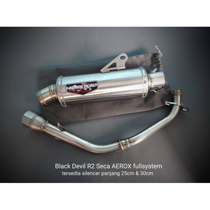 knalpot black devil r2 seca aerox fullsystem