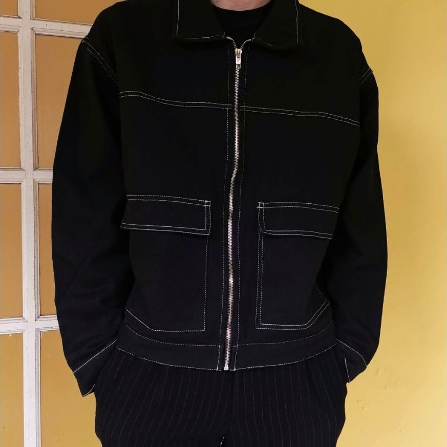 Jaket Jeans Denim Zipper Lab Studio