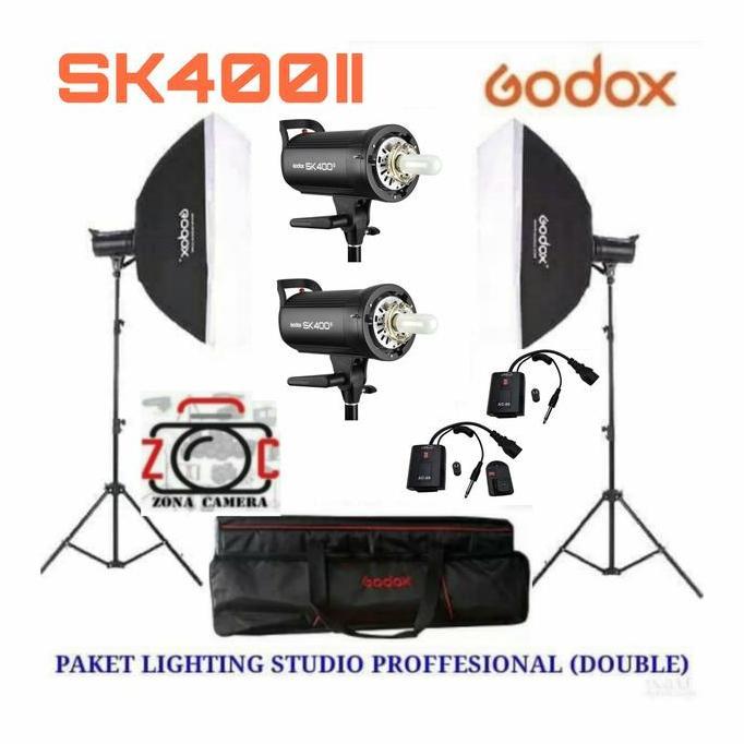 Studio12- Paket Lampu Studio Flash Godox Sk400Ii Lengkap Bergaransi 400W Set Sk400 Sk 400Ii Komplit