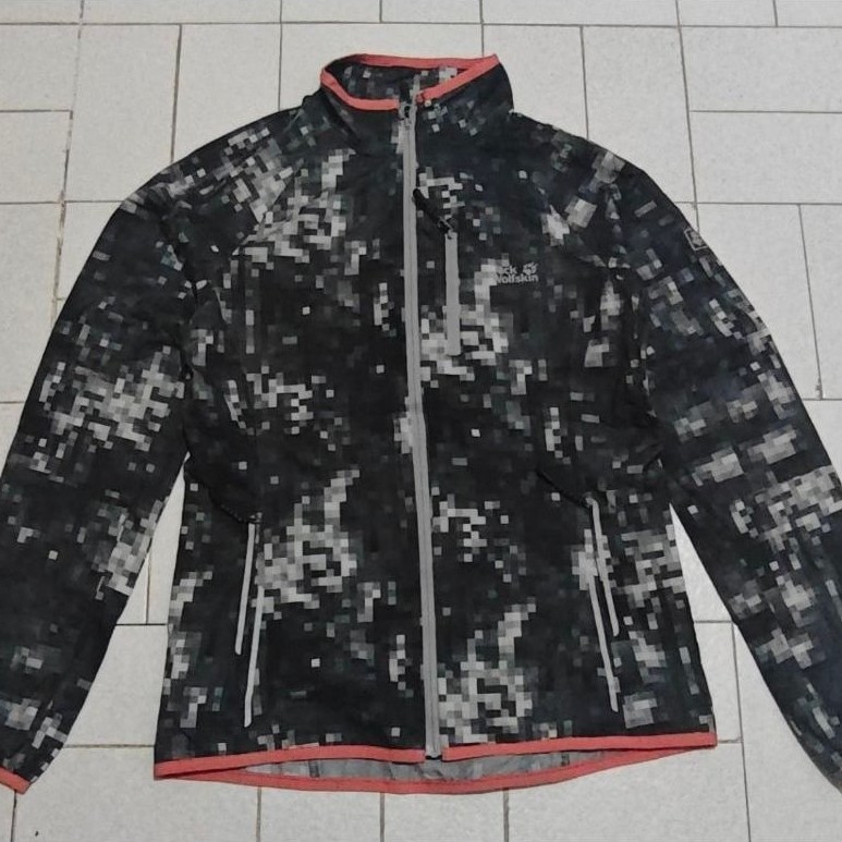Jaket Sport Running Outdoor Jack Wolfskin Flyweight Rain Forest Camo