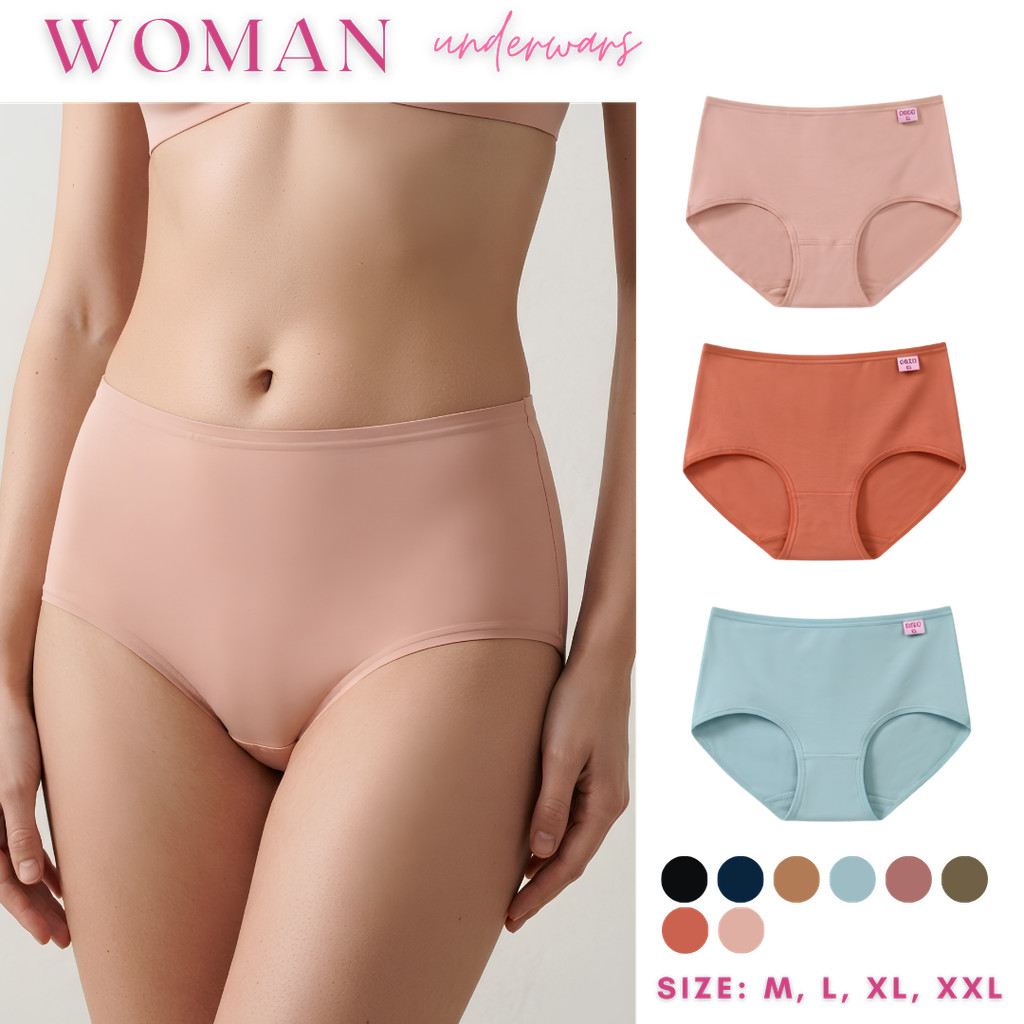 Celana Dalam Wanita Seamless Polos Impor Super Stretch Cutting CD High Waist Murah Import Ready Stoc
