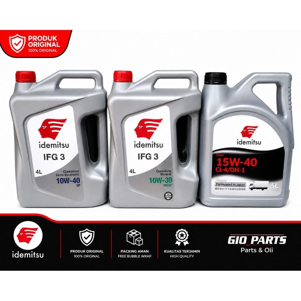 OLI IDEMITSU 10W40 10W30 15W40 DIESEL BENSIN 5LITER ORIGINAL