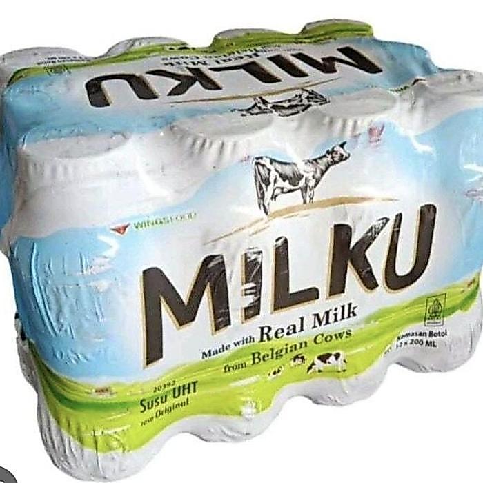 Milku original 1 dus isi 12 botol @ 200 ML PRODUKSI PT WINGS FOOD SUSU UHT