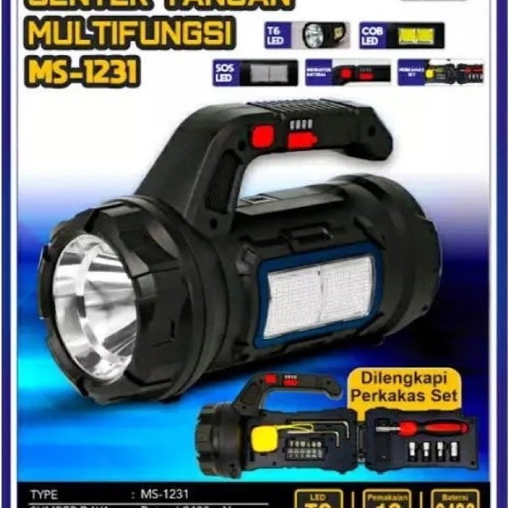MS-1231 SENTER JUMBO SENTER TANGAN MULTIFUNGSI DILENGKAPI PERKAKAS SENTER TANGAN MITSUYAMA