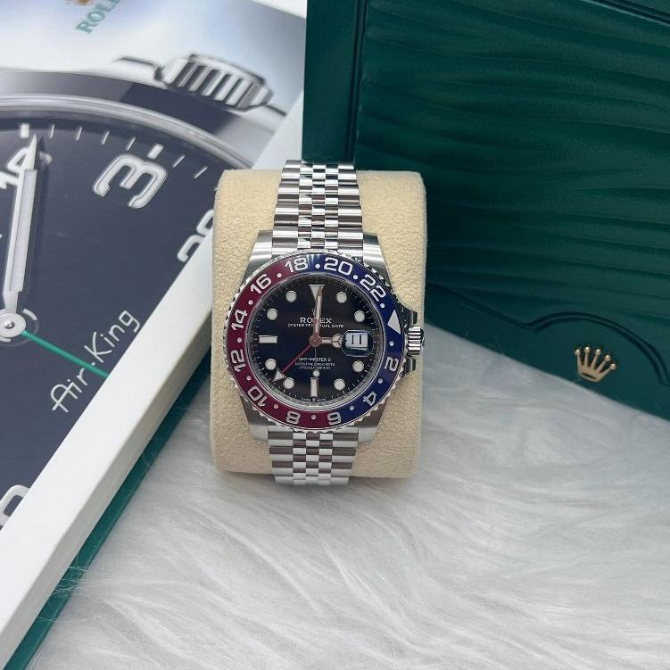 PREMIUM 100% ASLIORIGINAL JAM TANGAN ROLEX GMT MASTER II M126710BLRO-0001 AUTOMATIC 18CT TEFLON MATE