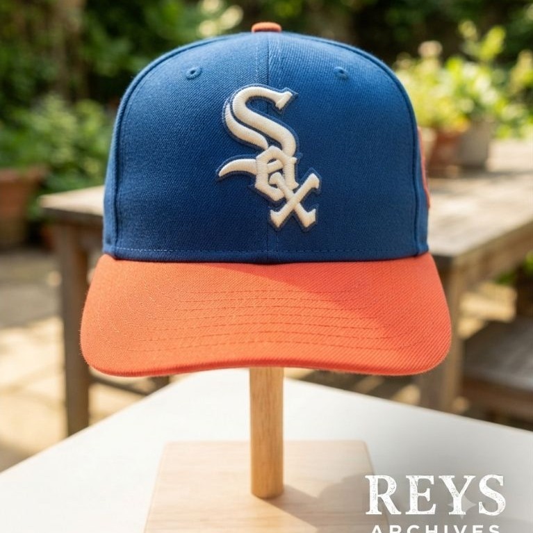 Topi MLB Chicago White Sox F&F Flexfit Blue Orange Second Original