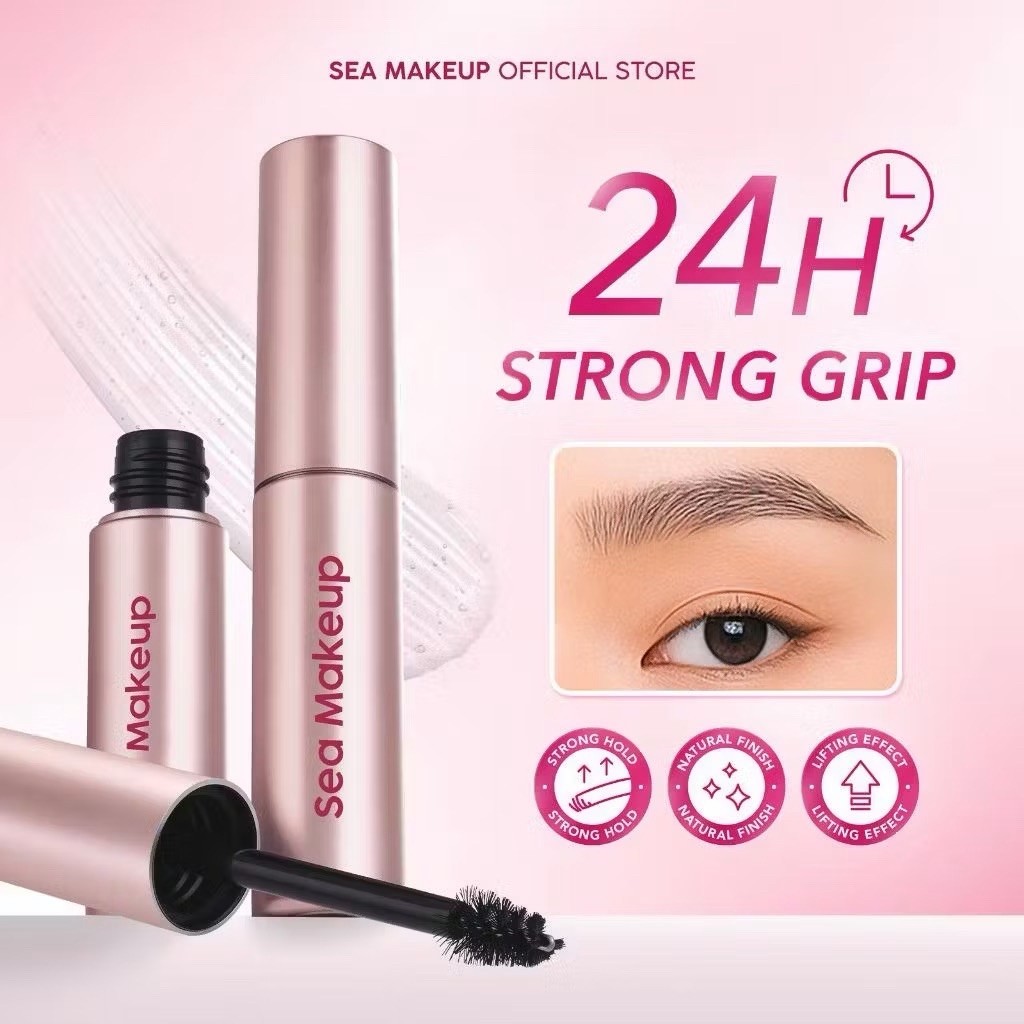 Sea Makeup Browstage Alis Rapi Grip & Lift Gel - Tahan Lama Natural Transparan