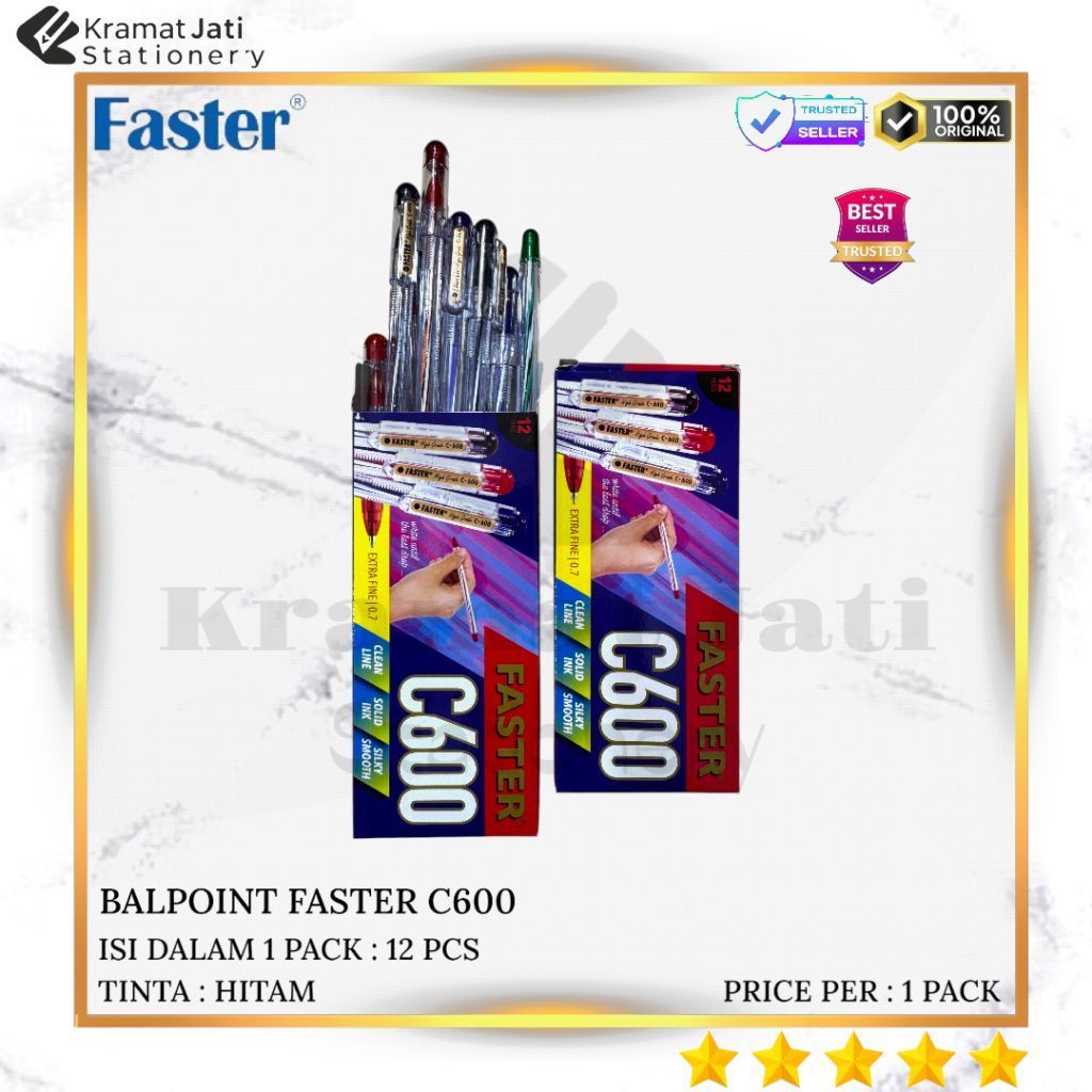 [1 LUSIN] C600 FASTER Balpoint / Pena