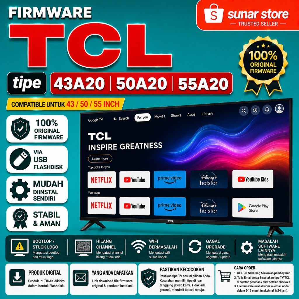FIRMWARE TV TCL 43A20 50A20 55A20