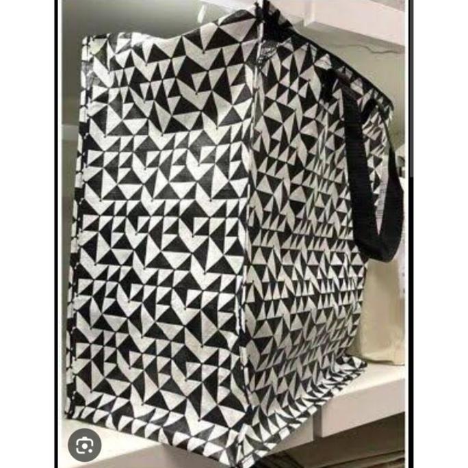 IKEA KNALLA tas kantong belanja dengan resleting offwhite 47L reusable kantong laundry besar LND