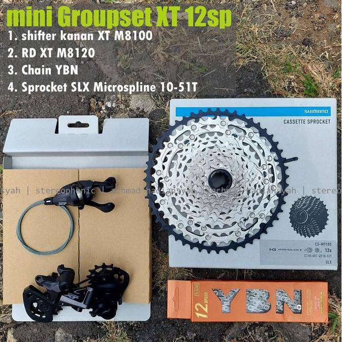 NEW Mini Groupset XT 12speed Sprocket Microspline SLX M7100 Chain YBN 12speed Shifter M8100 RD M8120