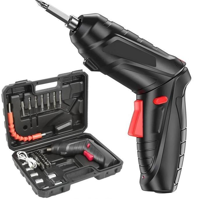 SOLA Set Lengkap Obeng Listrik / Mesin Bor Listrik Bor Baterai Tangan Tanpa Kabel Cordless Screwdriv
