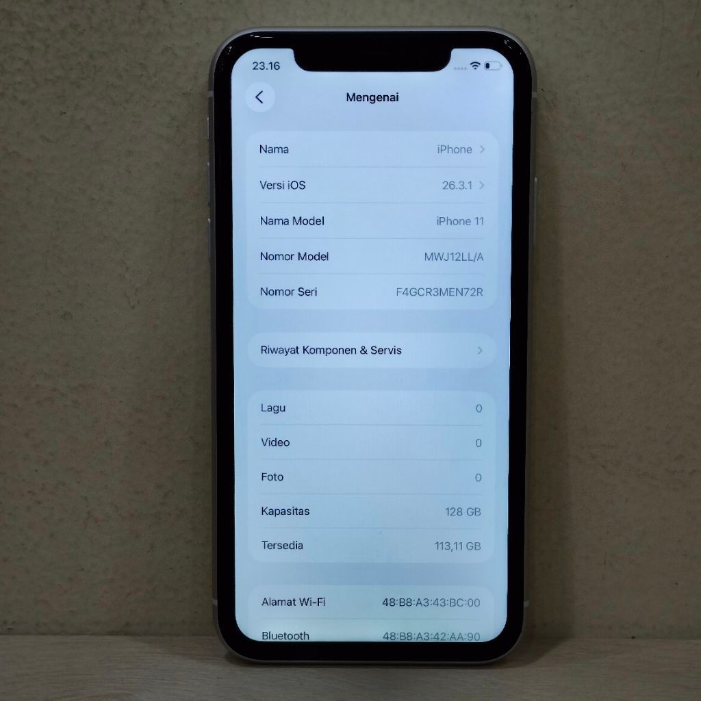 (N72R-461) IPHONE 11 RAM 128GB (INTER) LL/A, BATANGAN NO CHARGER "580645"