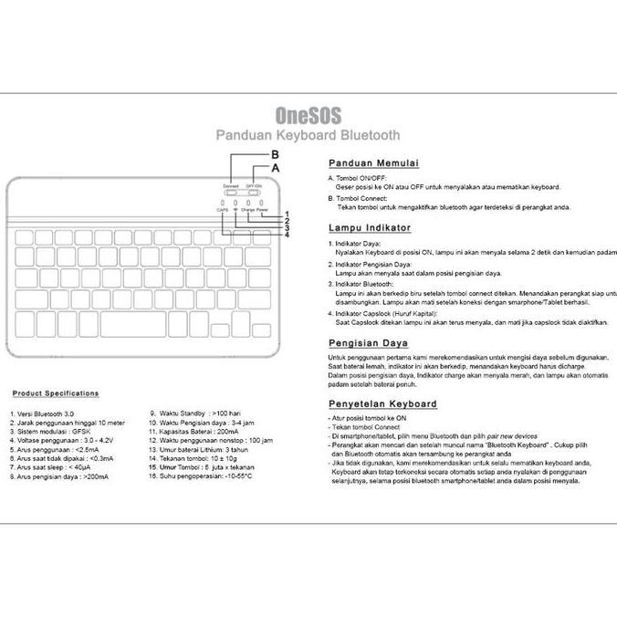 Tabkita- Onesos Keyboard Bluetooth - Universal