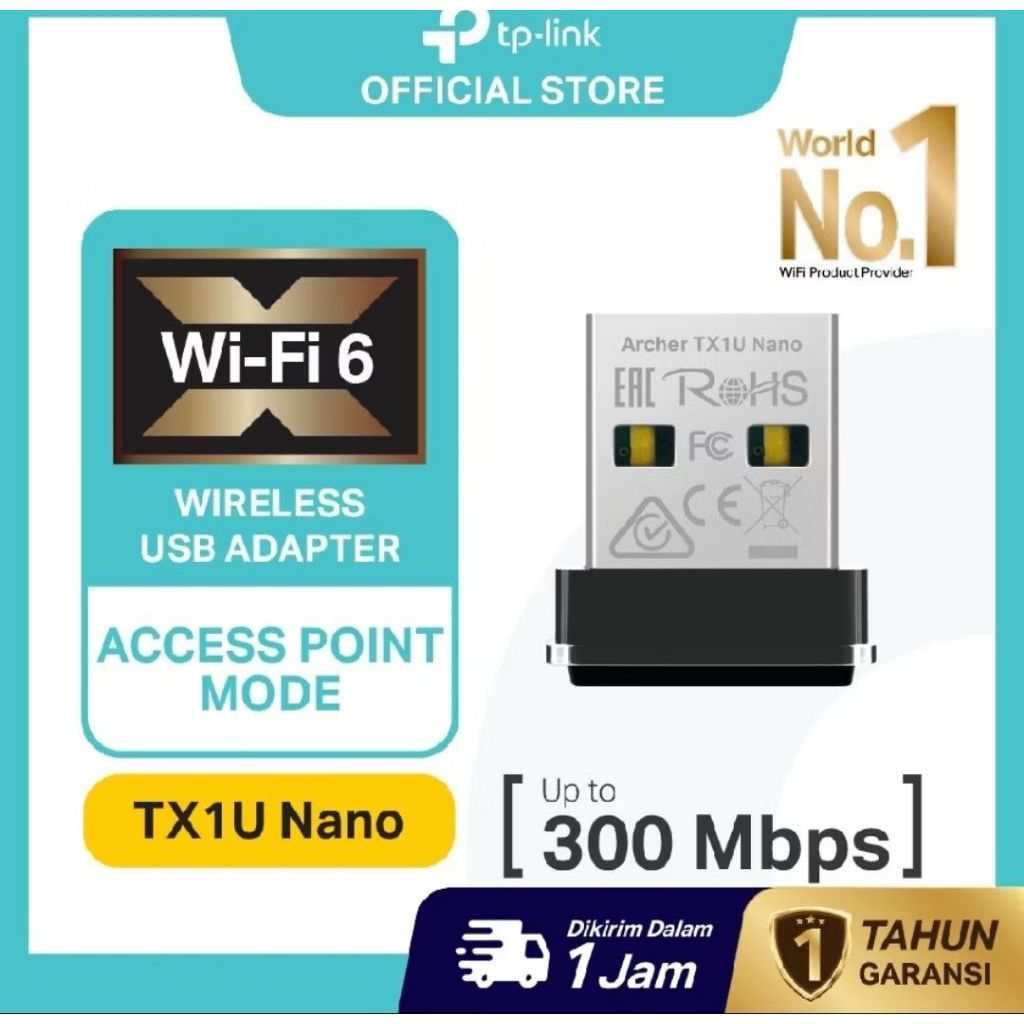 WIFI DONGLE LAPTOP PC TP-LINK TX1U NANO WIFI 6