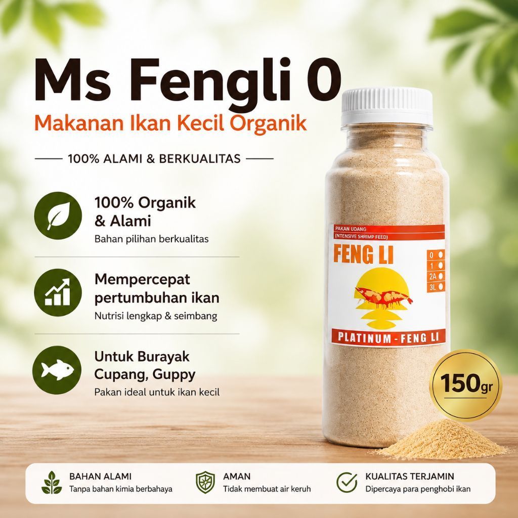 Pakan Burayak Fengli 0 Premium – Pakan Ikan Kecil Organik untuk Burayak Cupang, Guppy & Ikan Hias