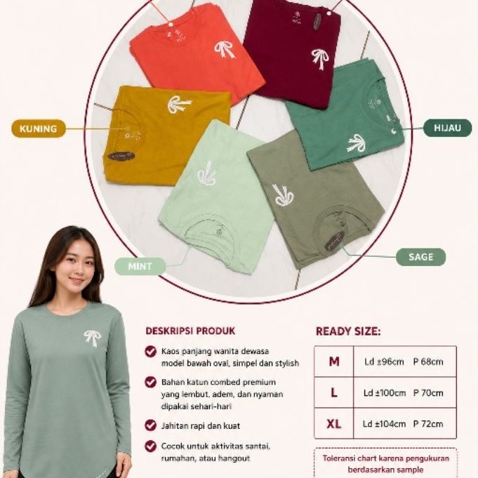 kaos panjang Phelicia dewasa