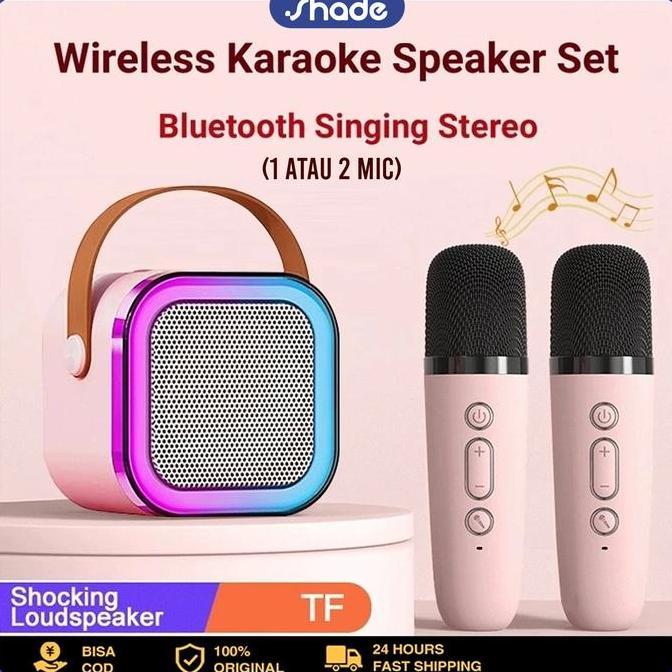 jukawaliman - shade mini speaker bluetooth 2 mic 1 set karaoke speaker bluetooth full bass portable 
