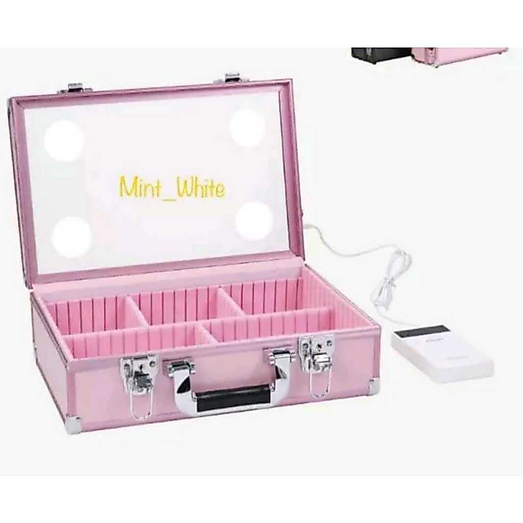CUCI GUDANG Tas MakeUp Kaca Lampu LED / MUA Beauty Case / Koper Make Up / Koper Rias Kaca Lampu LED