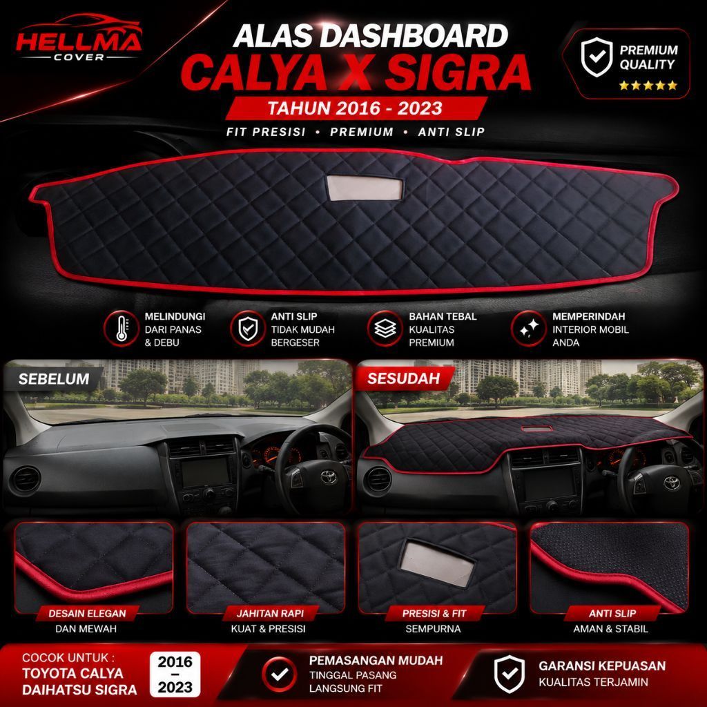 Alas Dashboard Calya Sigra 2016-2023 | Karpet Dashboard Toyota Calya Daihatsu Sigra Premium Anti Sli