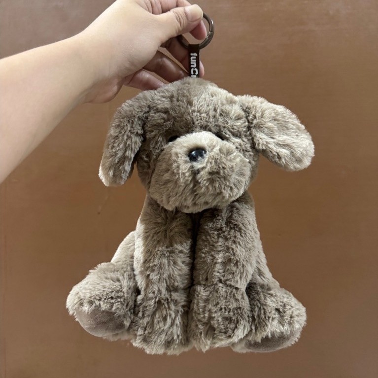 Boneka Gantungan Kunci karakter Anjing cokelat Lucu size 20x20cm Original / Boneka gantungan Kunci B