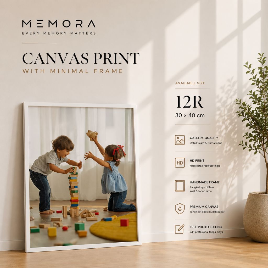 Cetak Foto Kanvas Frame Minimalis 12R 30x40cm || Cetak Foto Kanvas || Cetak Foto || Print Custom Fot