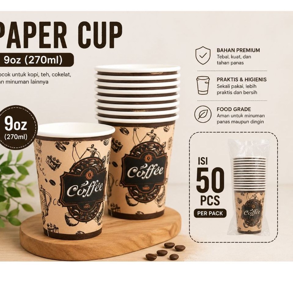PAPER CUP 9OZ MOTIF/KOMBINASI