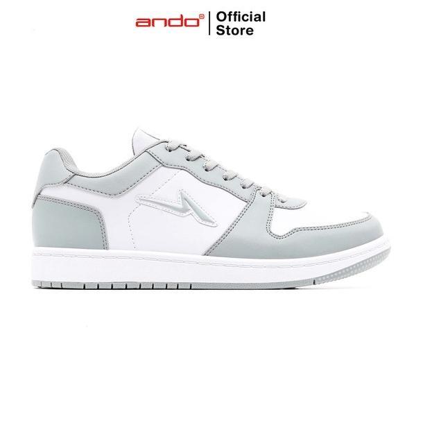 Original Ando Official Sepatu Sneakers Tricks Alpha Pria Dewasa - Putih/Abu-Abu Muda