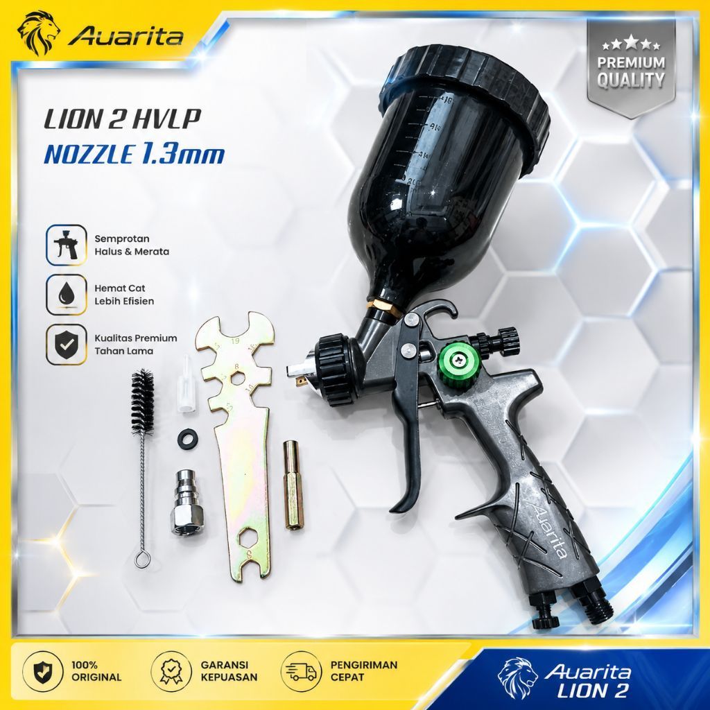 Spray Gun Auarita Lion 2 HVLP 1.3mm Cup 600ml Original