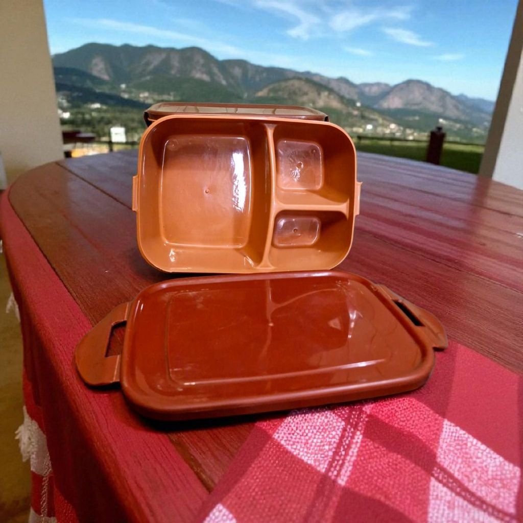kotak makan kotak bekal lunch box sekat tepak makan tepak bekal tepak happy sekat 3