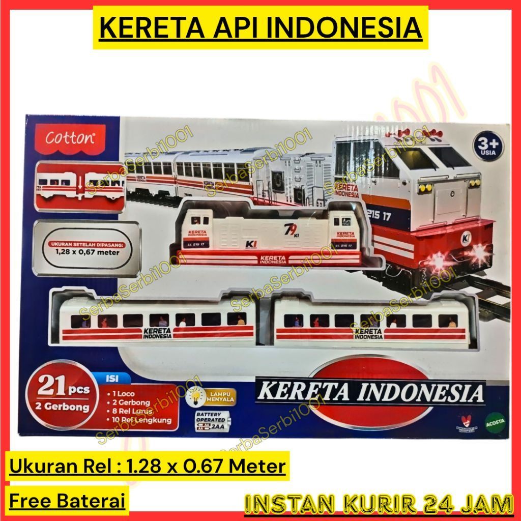 (FREE BATERAI) KERETA API INDONESIA / MAINAN KERETA API / TRAIN 49142