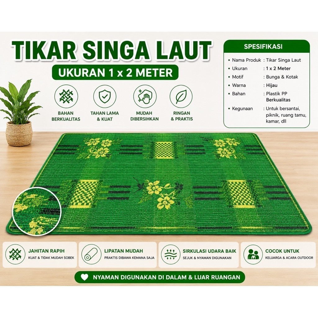 TIKAR SINGA LAUT 1X2 / TIKAR PLASTIK 1X2 / TIKAR SINGA LAUT /  SINGA LAUT 1X2 / KARPET SINGA LAUT / 