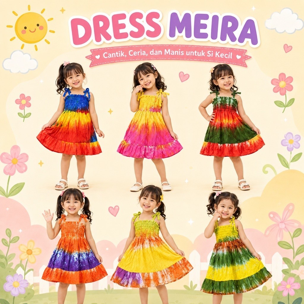 dress anak meira dikirim random tersedia satuan dan paket bundling