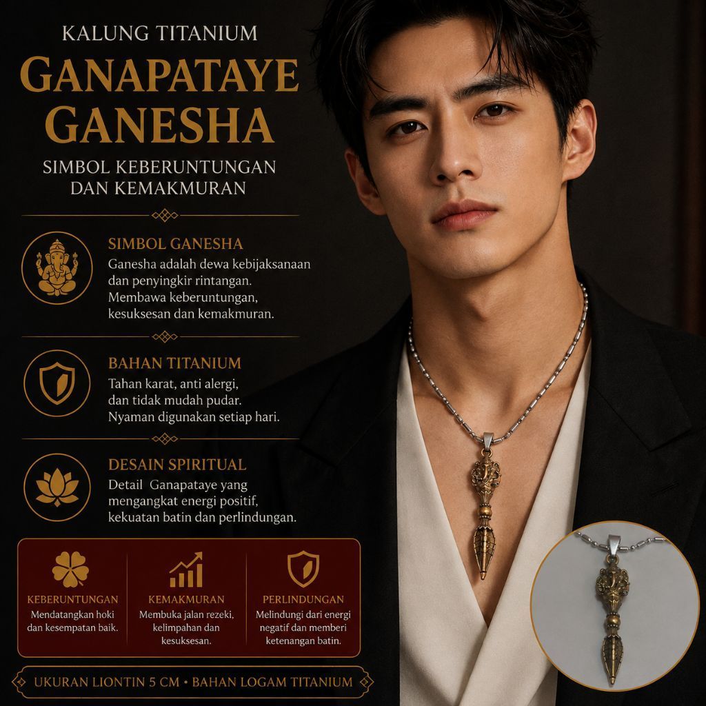 kalung liontin vajra tibet ganesha elegan etnik nepal