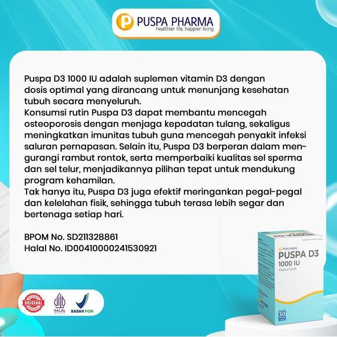 Beautyhealth- {Spesial Dokter Puja} Paket Promil Suami Istri - Puspa D3 Vitamin D3 1000 + Picozinc -