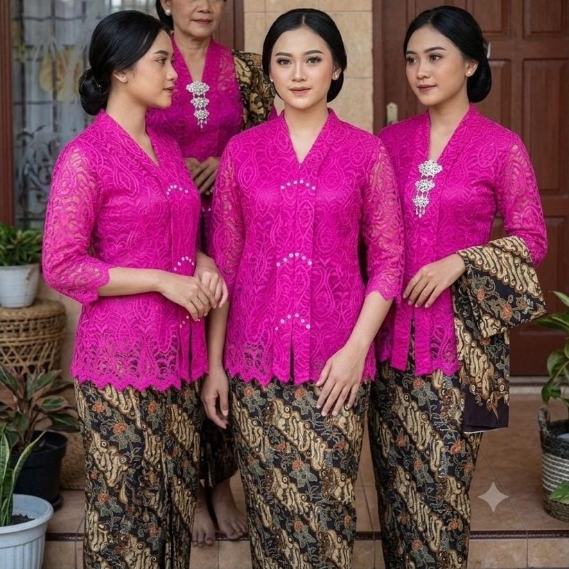Atasan Kebaya Brokat Blouse Atasan Kebaya Brokat Renda Modern Model Kartini Baju Atasan Wanita Pakai