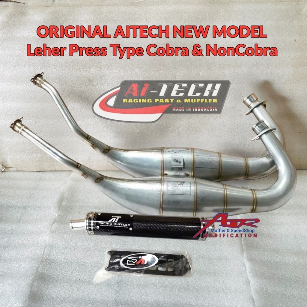 Knalpot Racing ORIGINAL AITECH New Model Leher Pres Stainles Cobra Standar Super Cobra Slincer Carbo