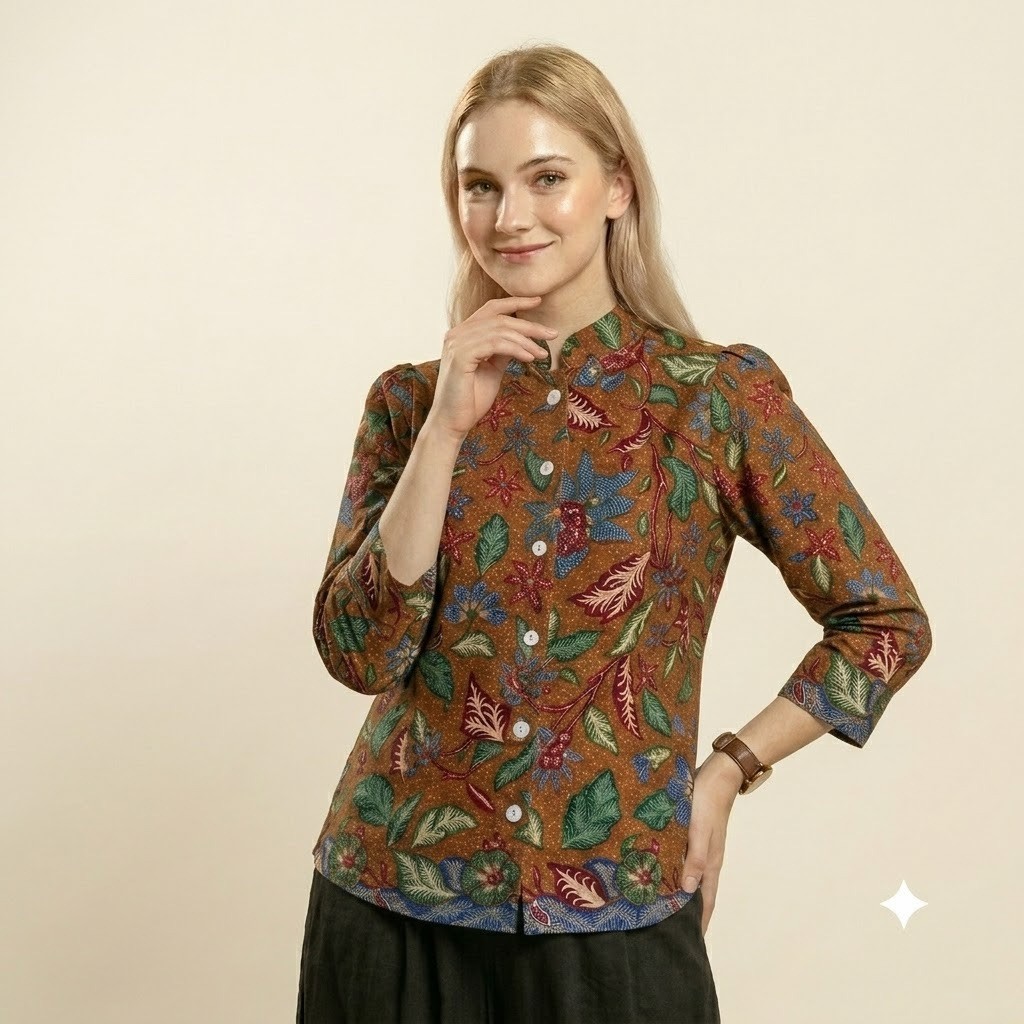 Shanaya Baju Batik Wanita Blouse Raisa Batik Kerja WANITA CANTIK ELEGAN