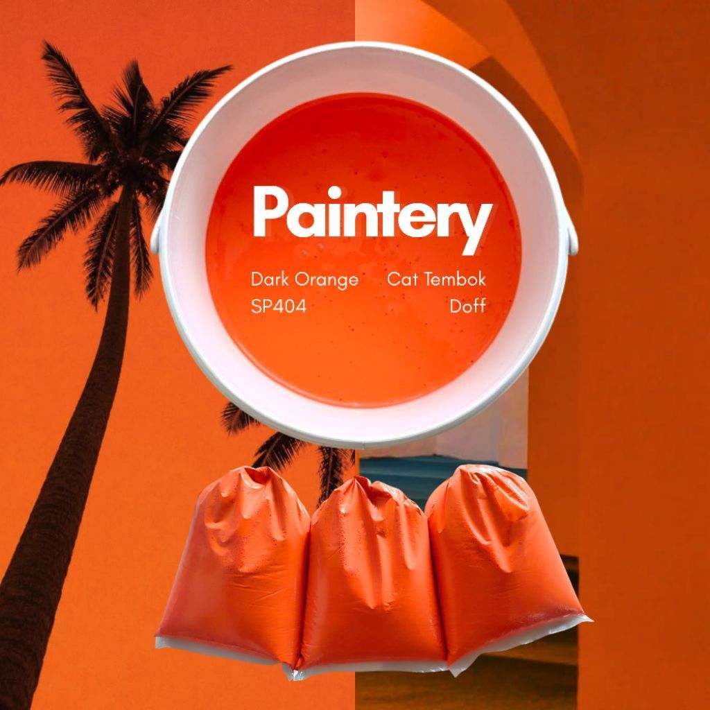 (1kg) Cat Tembok Doff Warna Orange Tua By Paintery