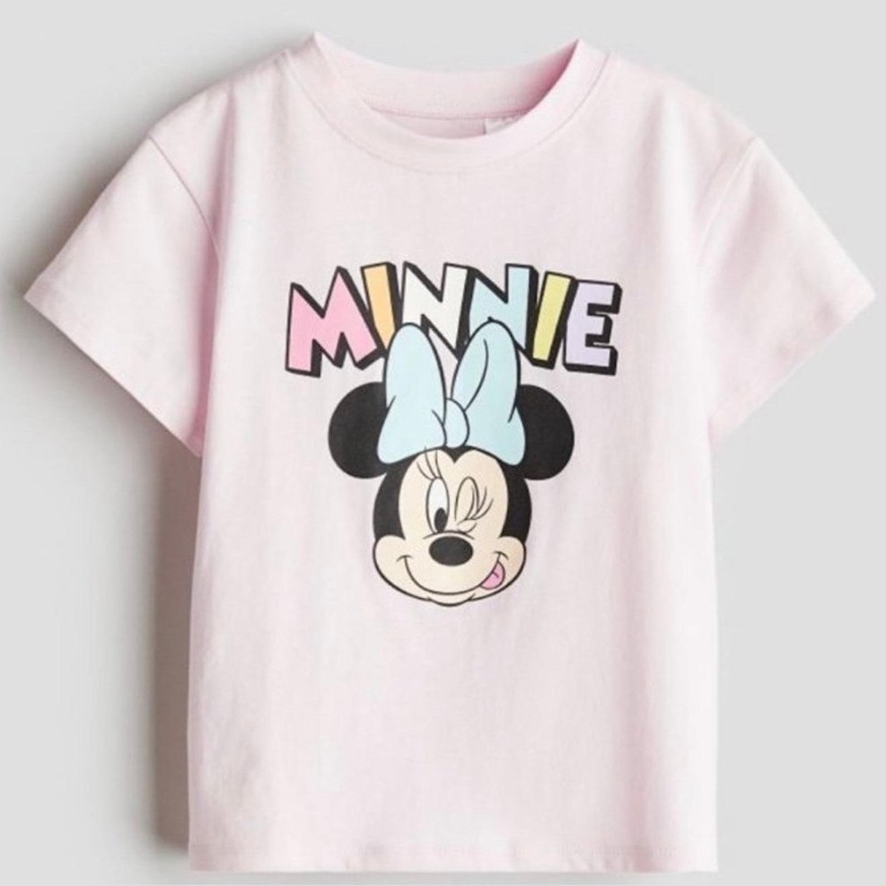 H&M Light Pink Minnie Mouse Printed Tshirt SALE