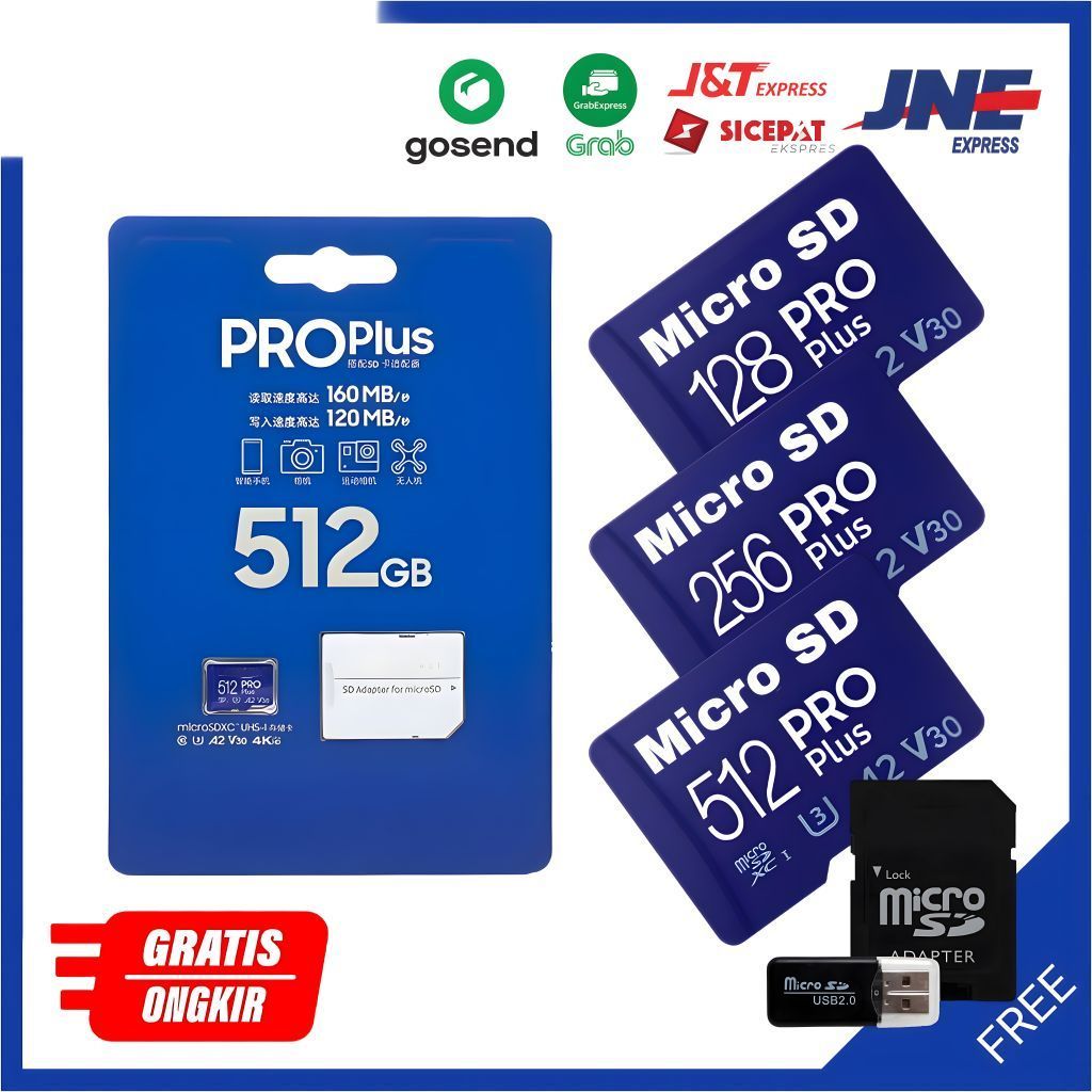 Kartu Memori SD Card Pro Plus 160Mb/s – 128GB / 256GB / 512GB / 1024GB – High Speed untuk kamera cct