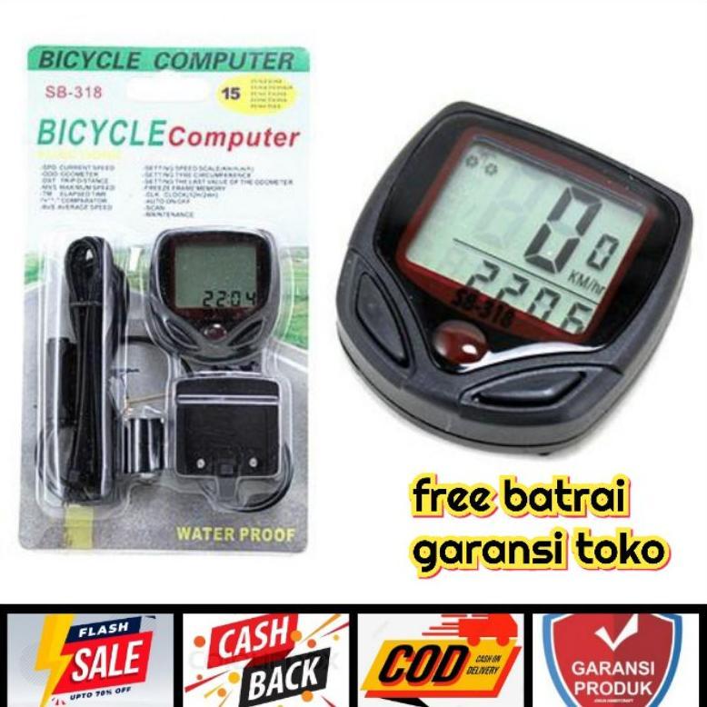 Speedometer sepeda Sunding Waterproof Spedometer sepeda original sunding red sunding Diskon